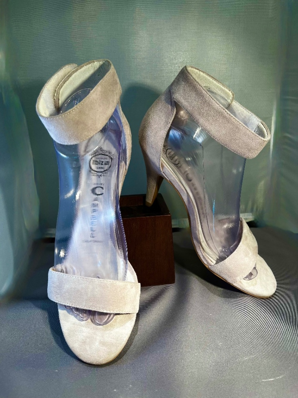Jeffrey Campbell Ibiza Hough-2 Grey Suede Dressy Sandals Size 8.5 *Excellent*